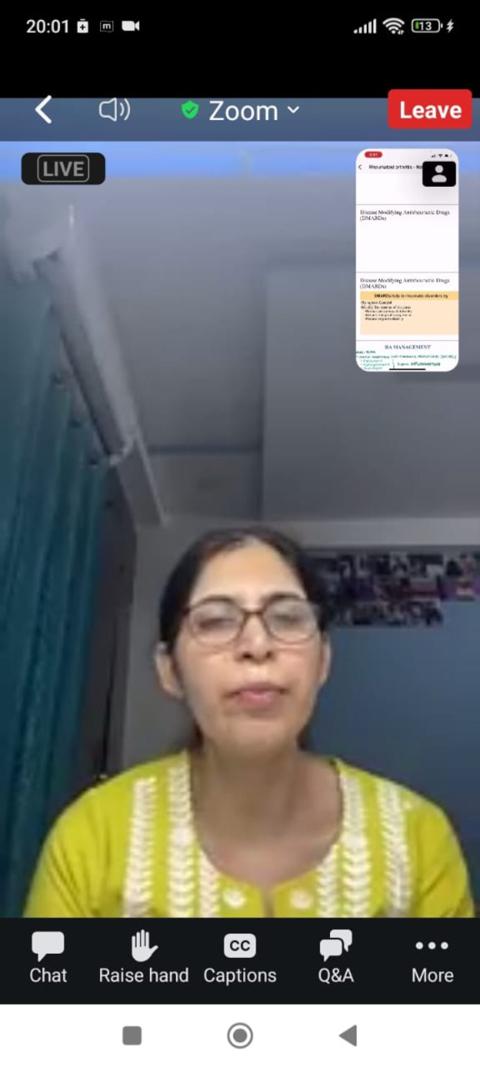 Dr Ranjeet Kaur participating in online medical education